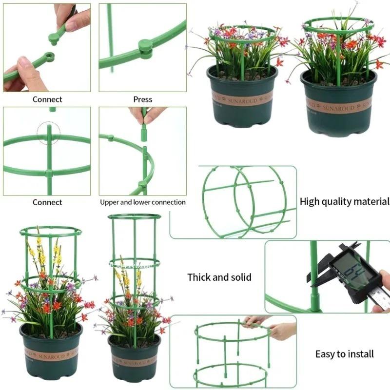 1-16PCS Plastic Plant Support Pile Frame Greenhouse Arrangement Semicircle Fixed Rod Indoor Flower Plant Vine Climbing Bracket