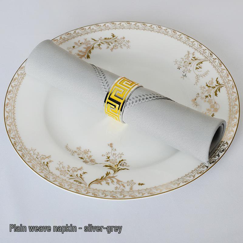 Solid Color Red White Blue Plain Weave Cloth Napkin for Western Restaurants