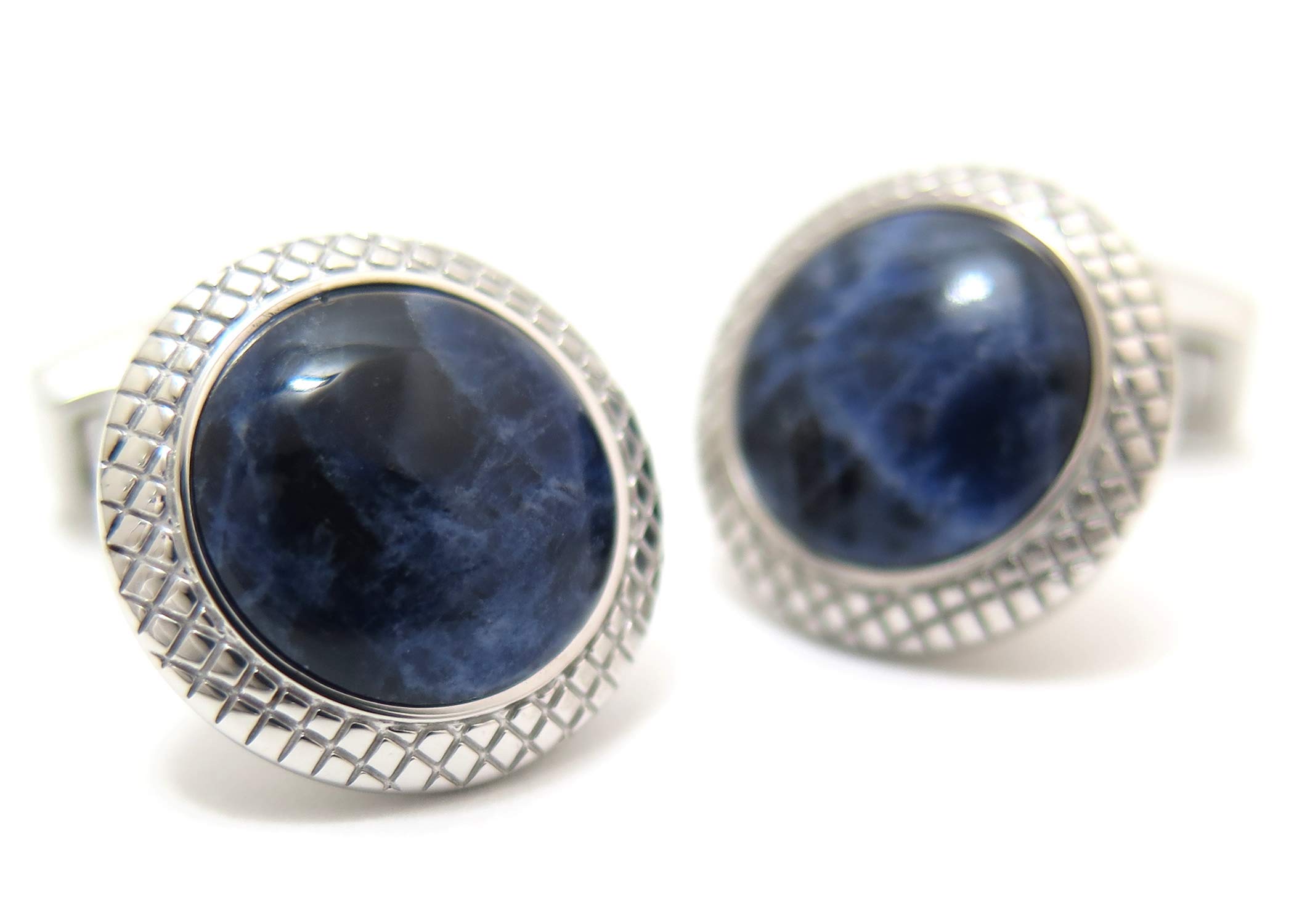 

TATEOSSIAN Business Bullseye Stone Cufflinks Semi-Precious (Rhodium & Sodalite) (Cufflinks/Cufflinks)