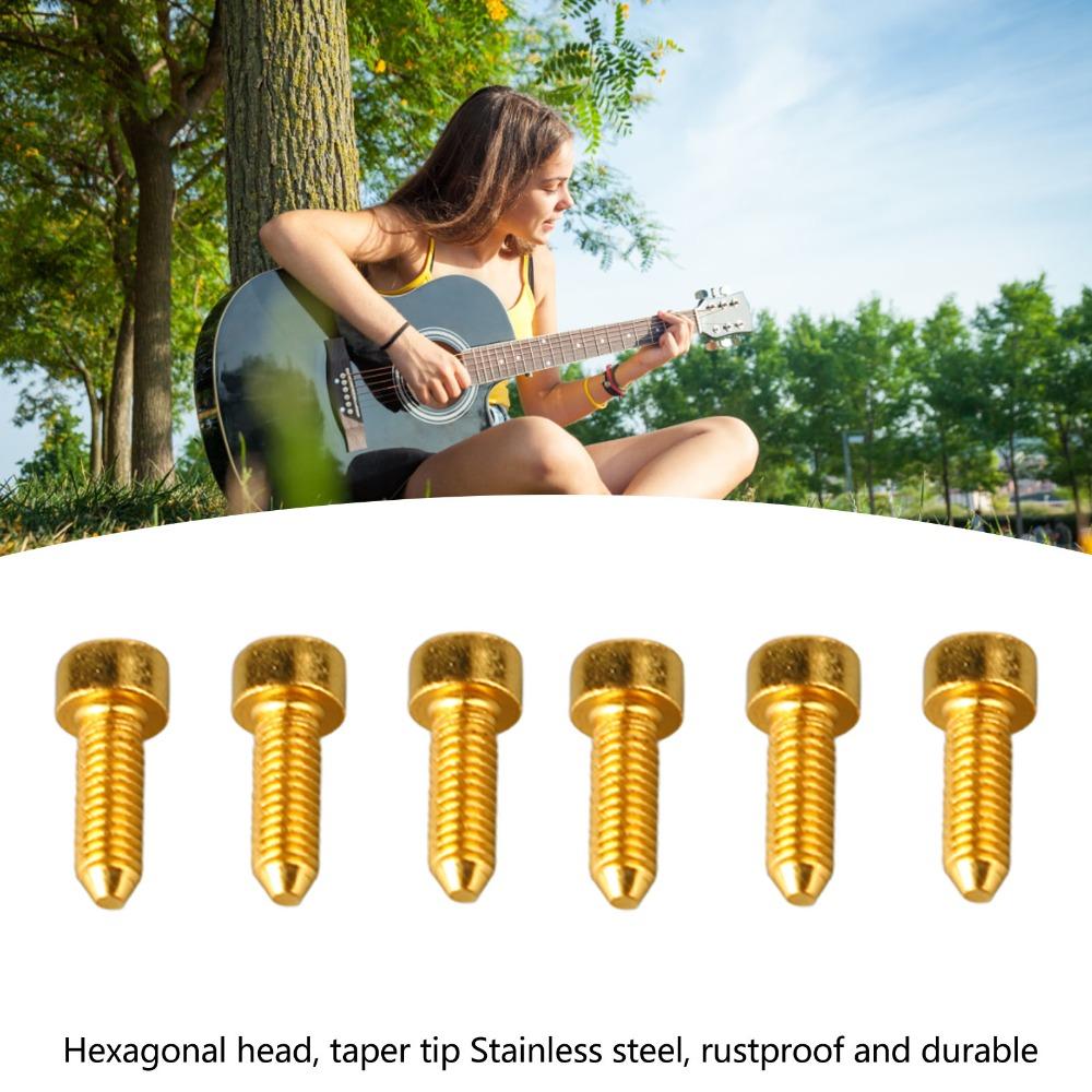 6PCS Black Golden Silver Bridge Saddle Screws Metal Guitar Mounting Screws Electric Guitar