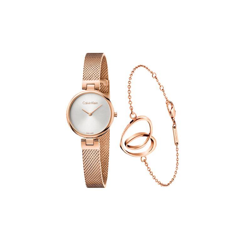 Calvin Klein Elegant Series Watch Quartz Movement Stainless Steel Bracelet Mother Of Pearl Dial Women Watches K8G23626
