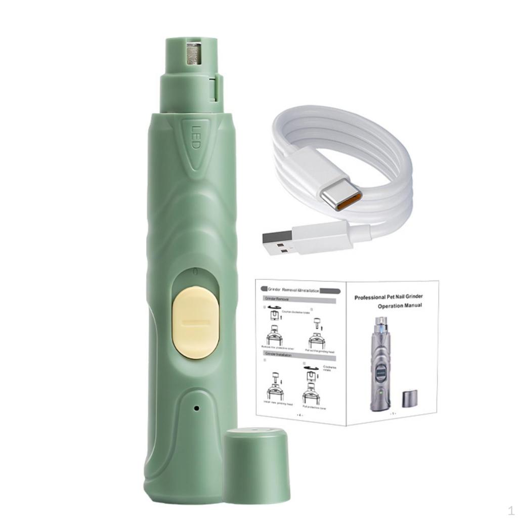 Dog Nail with Low-Noise LED Lights Handheld Grooming Tool for