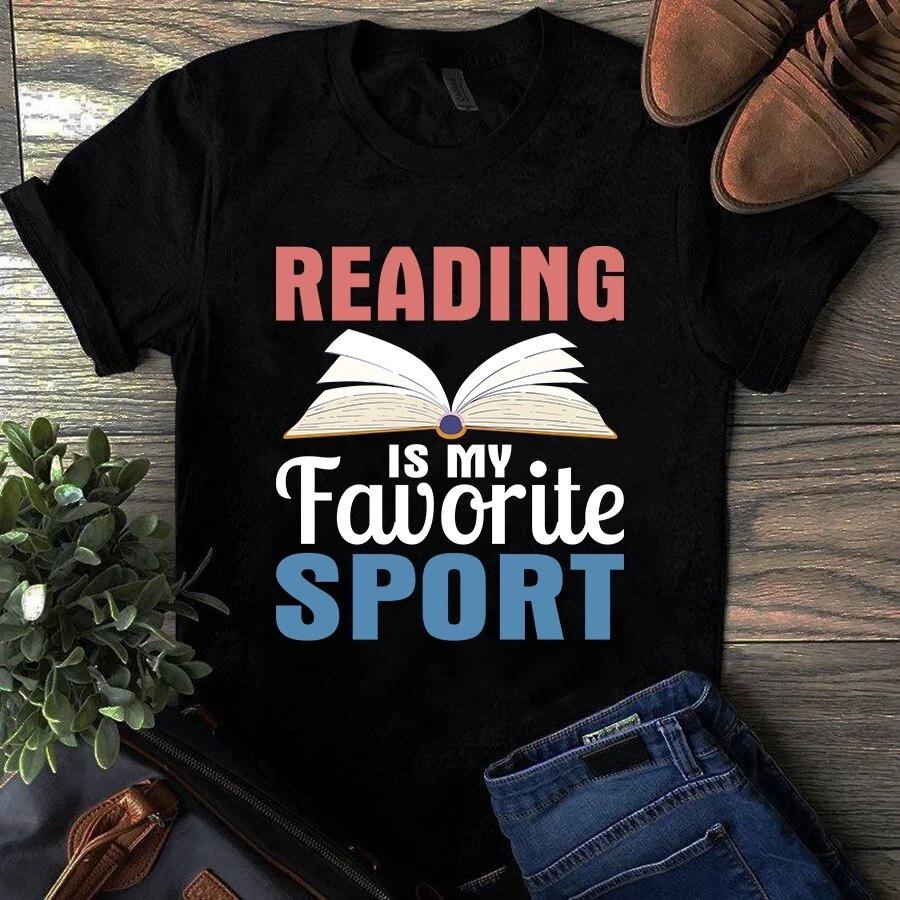 Men s and Women s T-shirts Reading Is My Favorite Sport Book XL