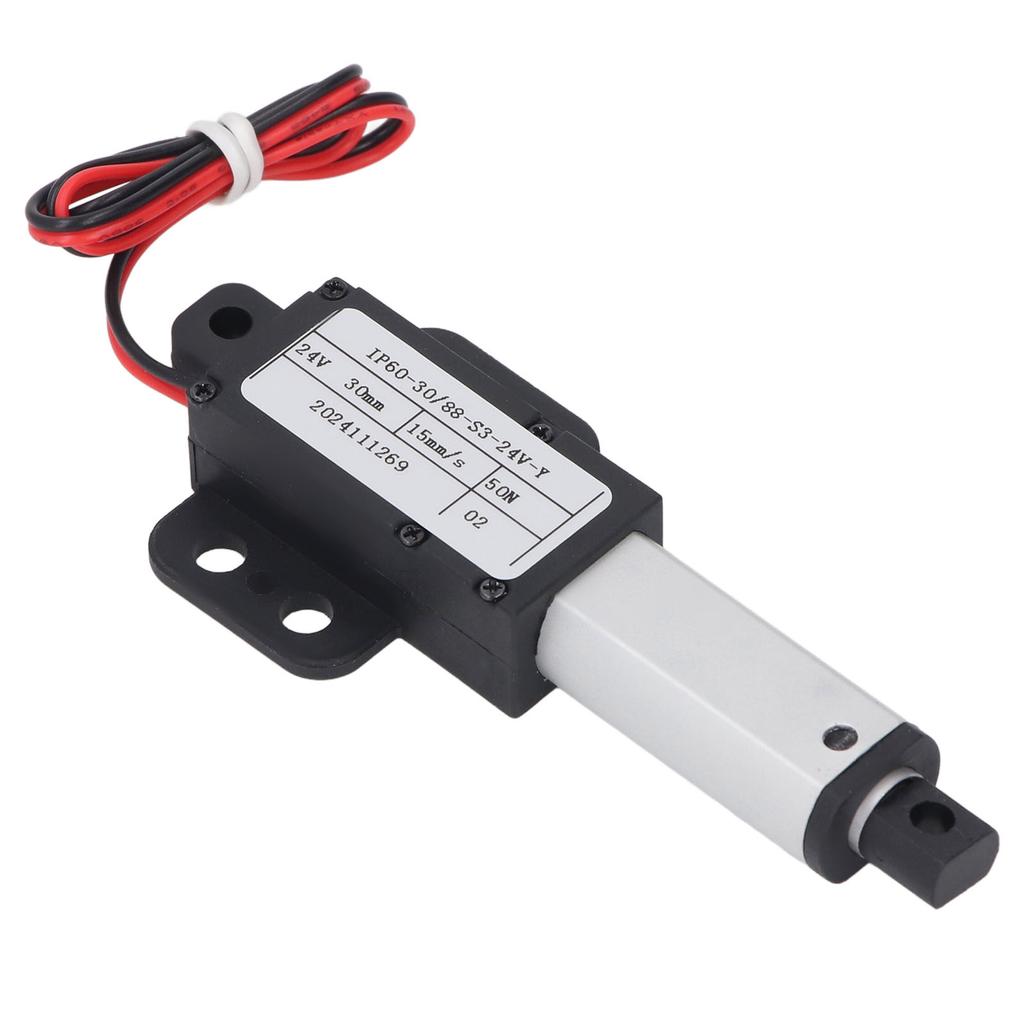 Mini Electric Linear Actuator 24V 30mm Stroke 50N Thrust 15mms Speed IPX4 Water Proof Electric