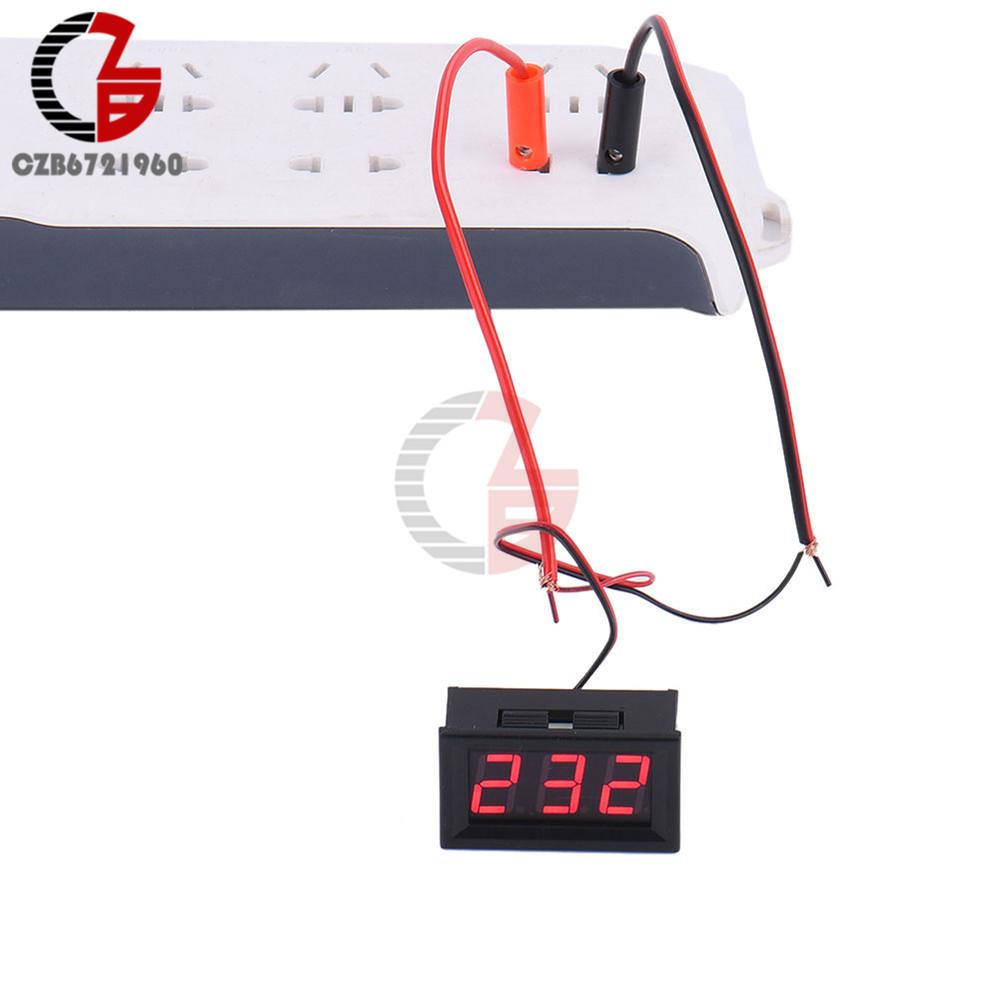 AC 70V-500V 0.56" LED Digital Voltmeter 110V 220V Voltage Meter 2 Wire Volt Tester Detector Voltage Monitor for Smart Home DIY