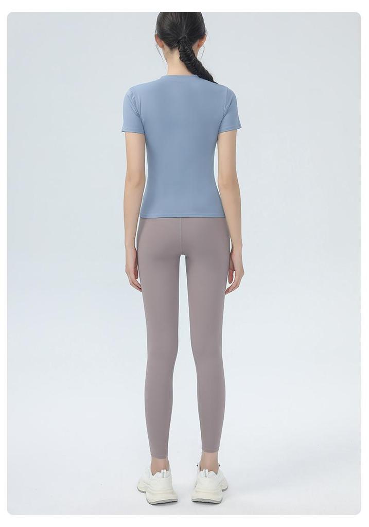 Women's Short Sleeve Slim Fit Yoga & Running Top - Nude Feel, High Elasticity