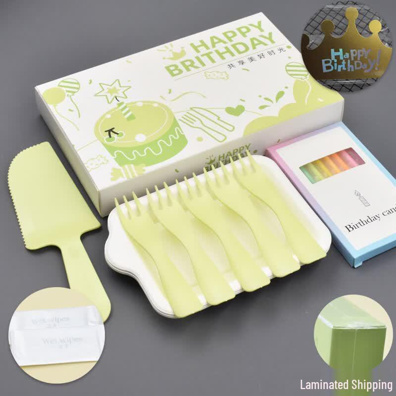ZISIZ Disposable Paper Cake Party Tableware Set