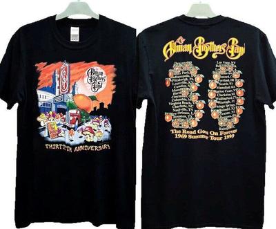 Camiseta Vintage de Gira de Rock de los 90 de la Allman Brothers Band concierto 1998 Camiseta Unisex