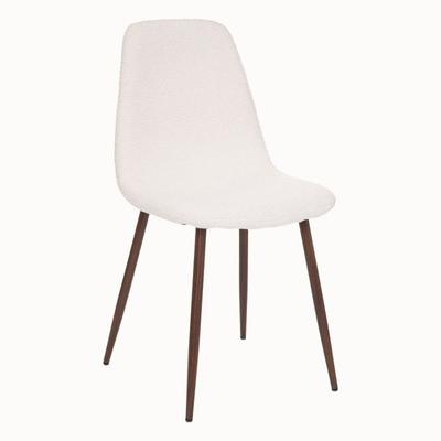 Contemporary Lines Chair "Marylin" Curled Metal Legs with Wood Effect Atmosphera