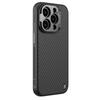 Kevlar Magnetic Case for IPhone 15 Pro, Carbon Fiber Full Lens Protection Anti-Drop Cover with Stand, Simple Lightweight Protective Case, Fiber Black