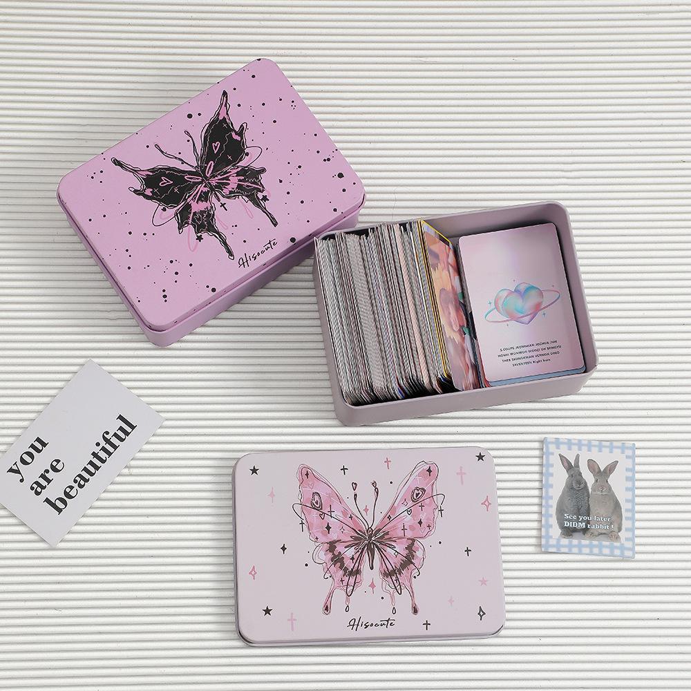 Ins Style Girl DIY Hand Account Sticker Goo Card Storage Box Student Desktop Finishing Star Card Storage Iron Box