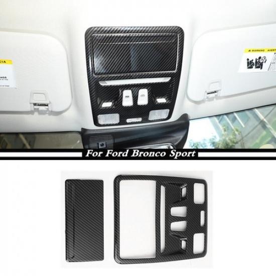 For - Ford Bronco Sport Carbon Roof Reading Light Lamp Panel Cover Trim