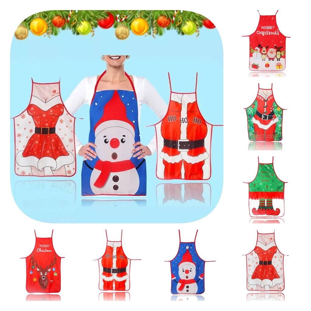 Christmas Themed Fabric Apron Colorful Printed Decorative Costume For Festive Celebrations