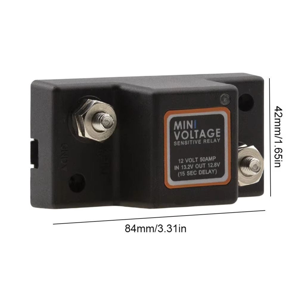 Waterproof Voltage Sensitive Relay Efficient Switch Protector 12V 50A Dual Battery Isolator Camper