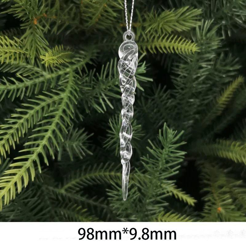 10Pcs Crystal Snowflake Icicle Christmas Decorations Hanging Tree Ornaments for Home Decor New Year Party Supplies Accessories