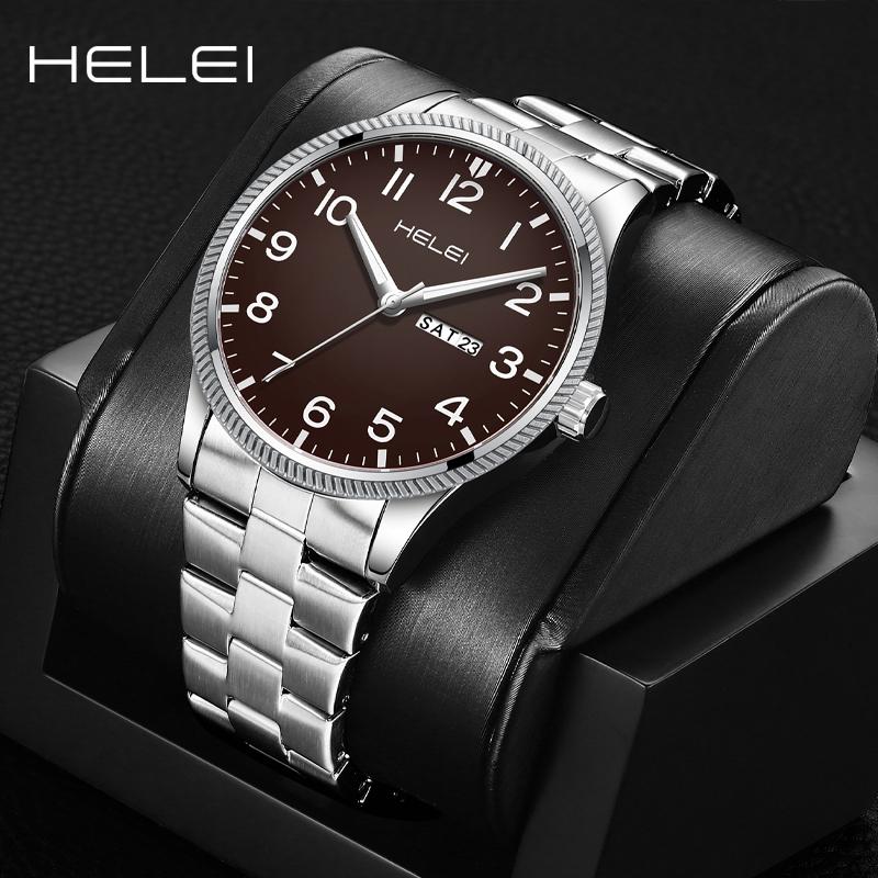 Men Clock Quartz Date Luxury Man Wristwatch Waterproof Luminous Stainless Steel Men's Watches Reloj