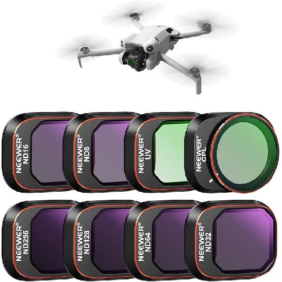 NEEWER ND & CPL Filter Set Compatible with DJI Mini 4 Pro, 4 Pack ND16 ND64 ND256 CPL Polarizer and Neutral Density Filters Drone Lens Accessories,