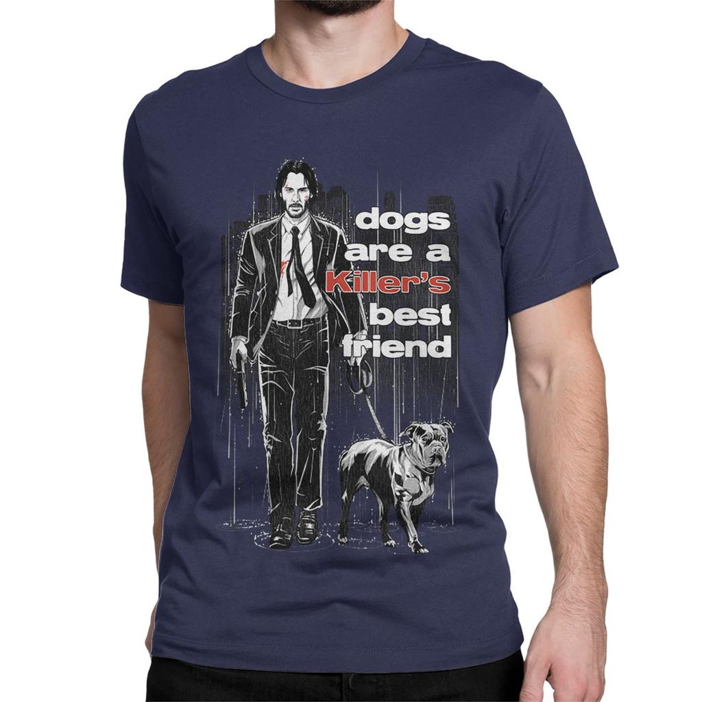 T-Shirt Crazy John Wick Dogs Are A Killer's Best Friend Uomo Donna 100% Cotone Magliette a Manica Corta Idea Regalo Abbigliamento