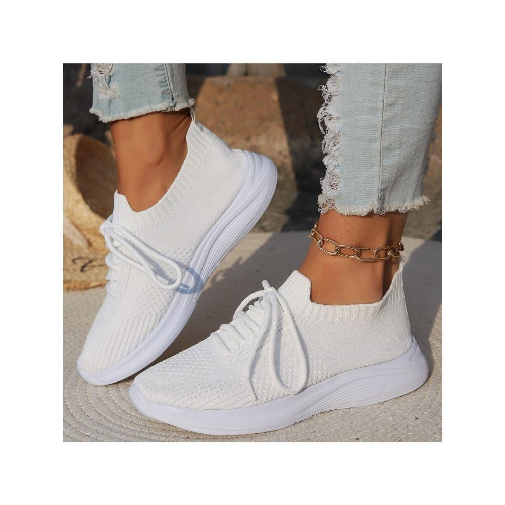 Pustende Mesh Dame Casual Sneakers Snøresko Vulkaniserte Sko Dame Plattform Sneakers Damesko Pluss Størrelse Zapatos De Mujer