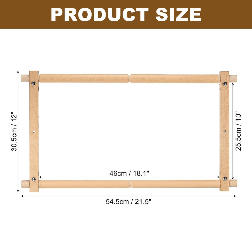 Rám pro vyšívání gobelínů z bukového dřeva, Rám pro křížkovou výšivku, Držák na rám pro křížkovou výšivku, Rám pro jehlovou výšivku, Rám pro křížkovou výšivku