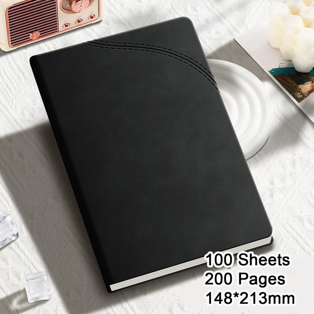 A5 Hardcover Student Notebook, Diary, Work Notepad, Business Meeting Record Book, Subject Notes, Handbook, 100 sheets 200 pages