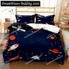 Cartoon Astronaut Digital Print Polyester Bedding Sets Child Kids Covers Boys Bed Linen Set for Teens Bedding Set Luxury Gift