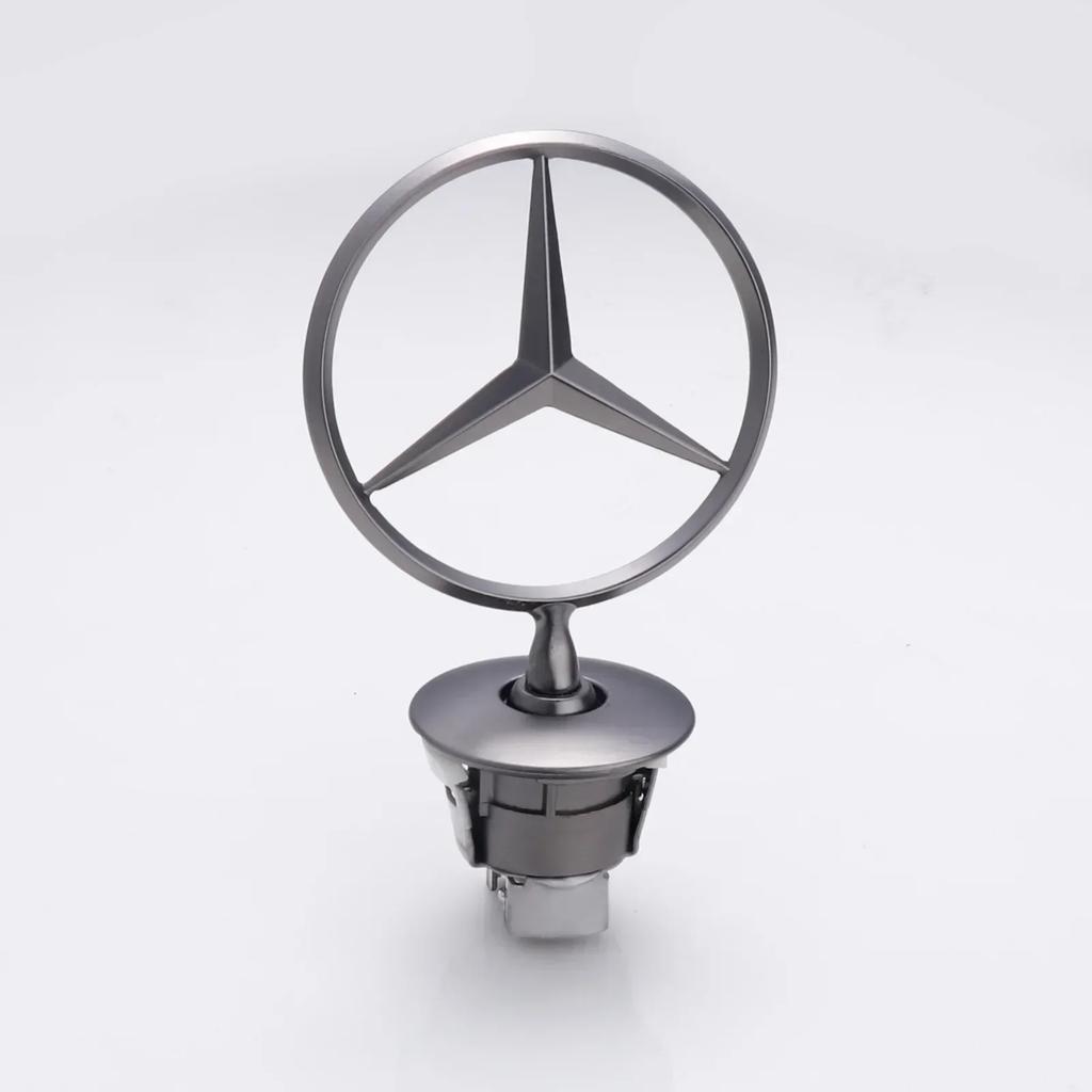 AABGU1 1Pcs Mercedes Benz Car Front Bonnet Logo Emblem Zinc Alloy Badge ForW204 W220 C180 C200 E260 E300L Auto Decorate Accessories