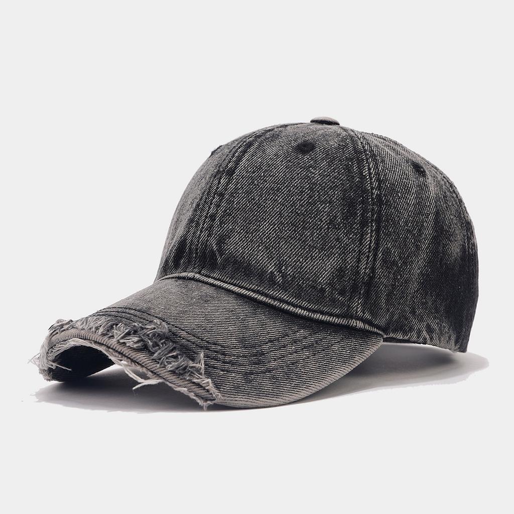Trendy Brand Fashion Ripped Cap Women's Face Small Soft Top Baseball Cap Literary Retro Visor Men's Hat