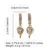 1 Pair Fashion Bow with Water Drops Zirconia Dangle  Earrings for Women Golden Earring Jewelry Party Accessories