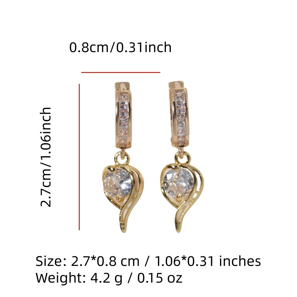 1 Pair Fashion Bow with Water Drops Zirconia Dangle Earrings for Women Golden Earring Jewelry Party Accessories