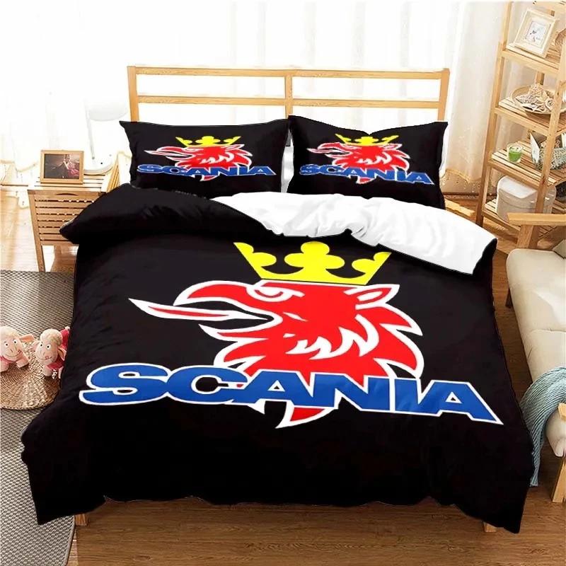 Scanias Truck Logo Bedding Set Boys Girls Twin Queen Size Duvet Cover Pillowcase Bed Kids Adult Fashion Home Textileextile
