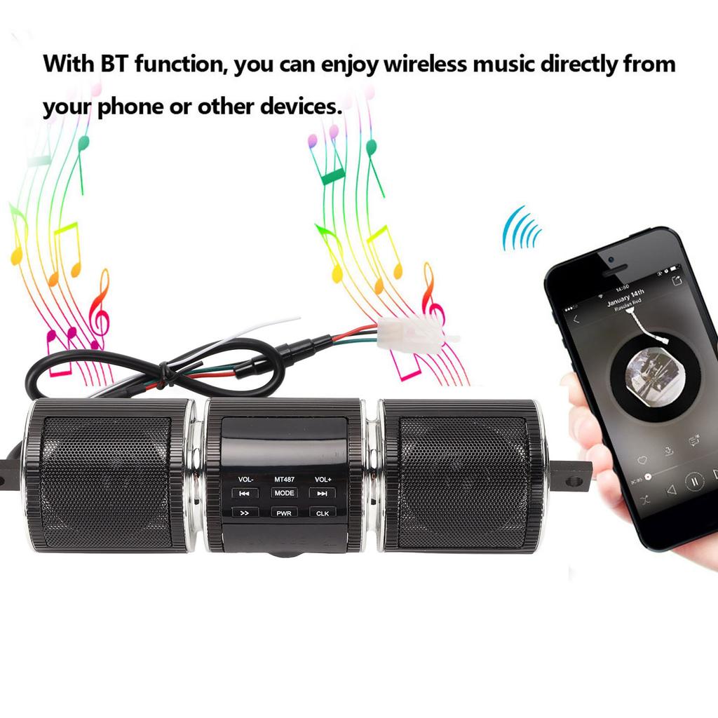 Motorrad   Lautsprecher Kabellos IP54 Wasserdicht  12V Lenker Montiert   Soundsystem