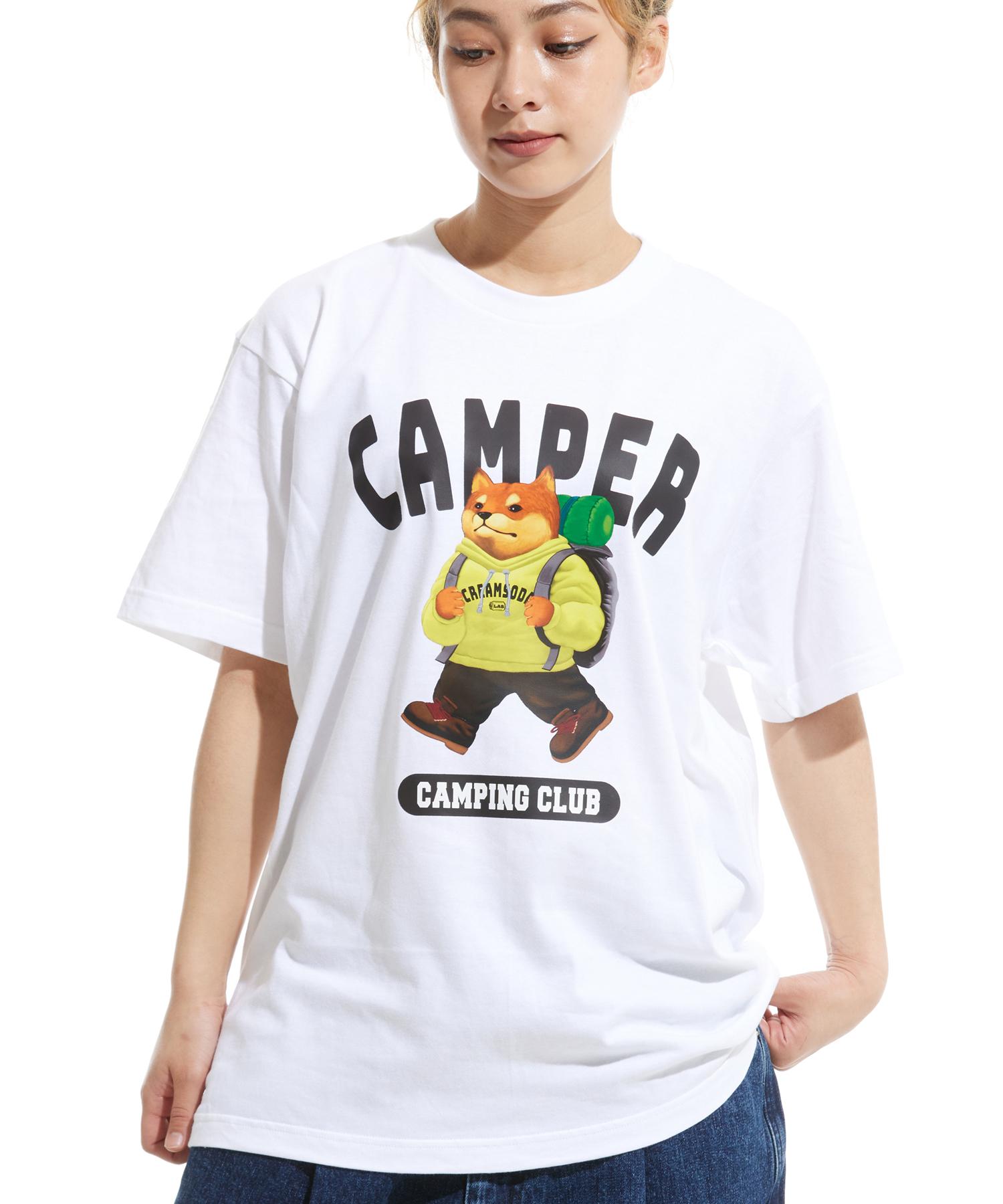 Cream Soda Lab Camping Club Short Sleeve T-Shirt White Lime M