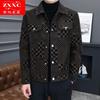 Autumn and winter new coat men's trendy brand ruffian handsome floral plaid leather jacket clothes men's trendy casual top