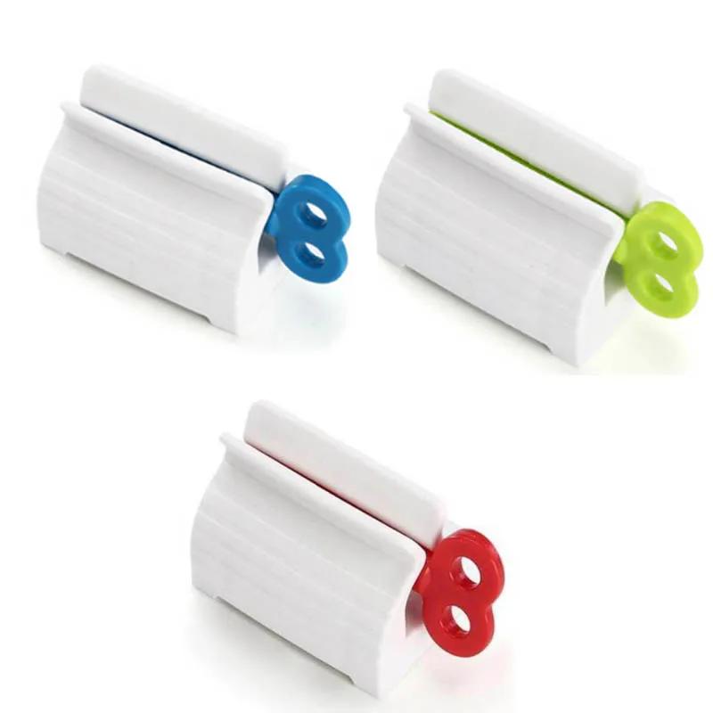 

3 Pieces Rolling Tube Toothpaste Squeezer Toothpaste Seat Holder Stand Rotate Toothpaste Dispenser for Bathroom