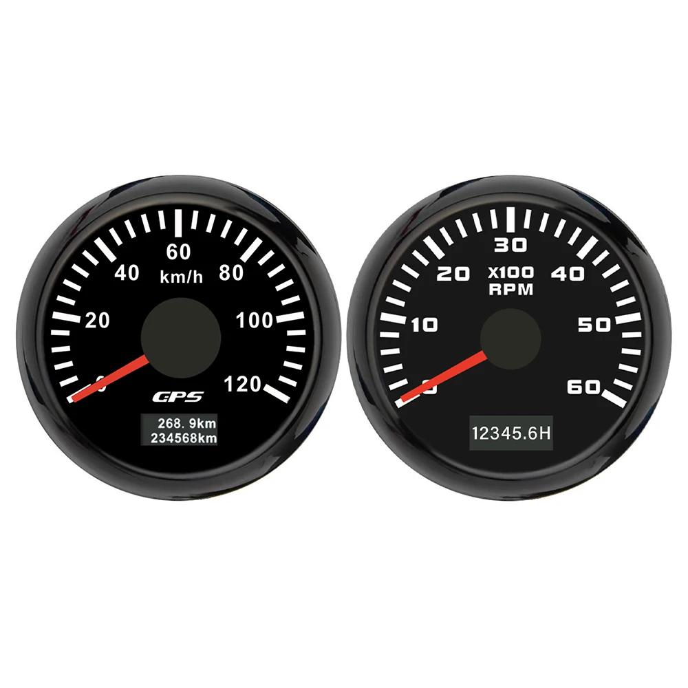 ELING 52mm 2 Gauge Set GPS Speedometer 30 60 80 120 200 Km/h 3K 4K 6K 8K RPM Tachometer with Backlight for Car Boat Truck