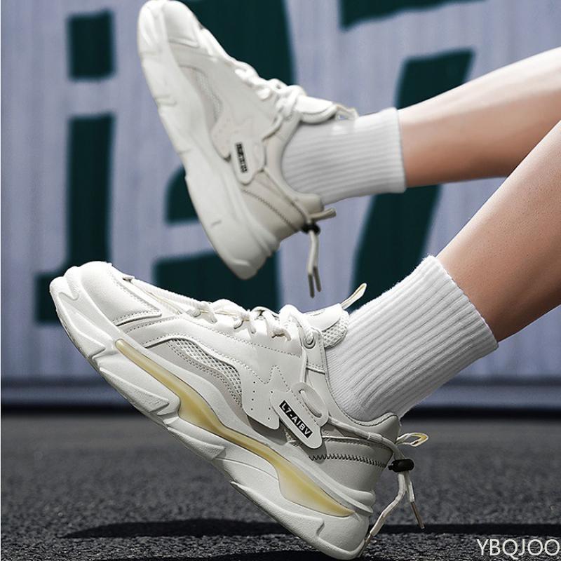 New fashionable versatile breathable thick soled height increasing sporty shoes  casual anti slip wear-resistant men's shoes