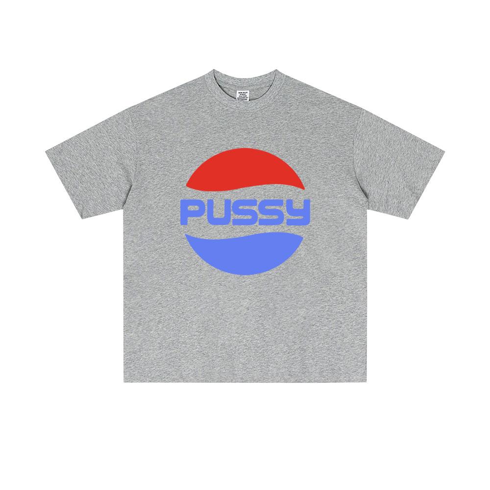 2025 Summer Funny Pussy Meme Graphic Unisex Women Casual Loose Tshirt Unisex High Quality Soft 100 Pure Cotton Printed Tshirt