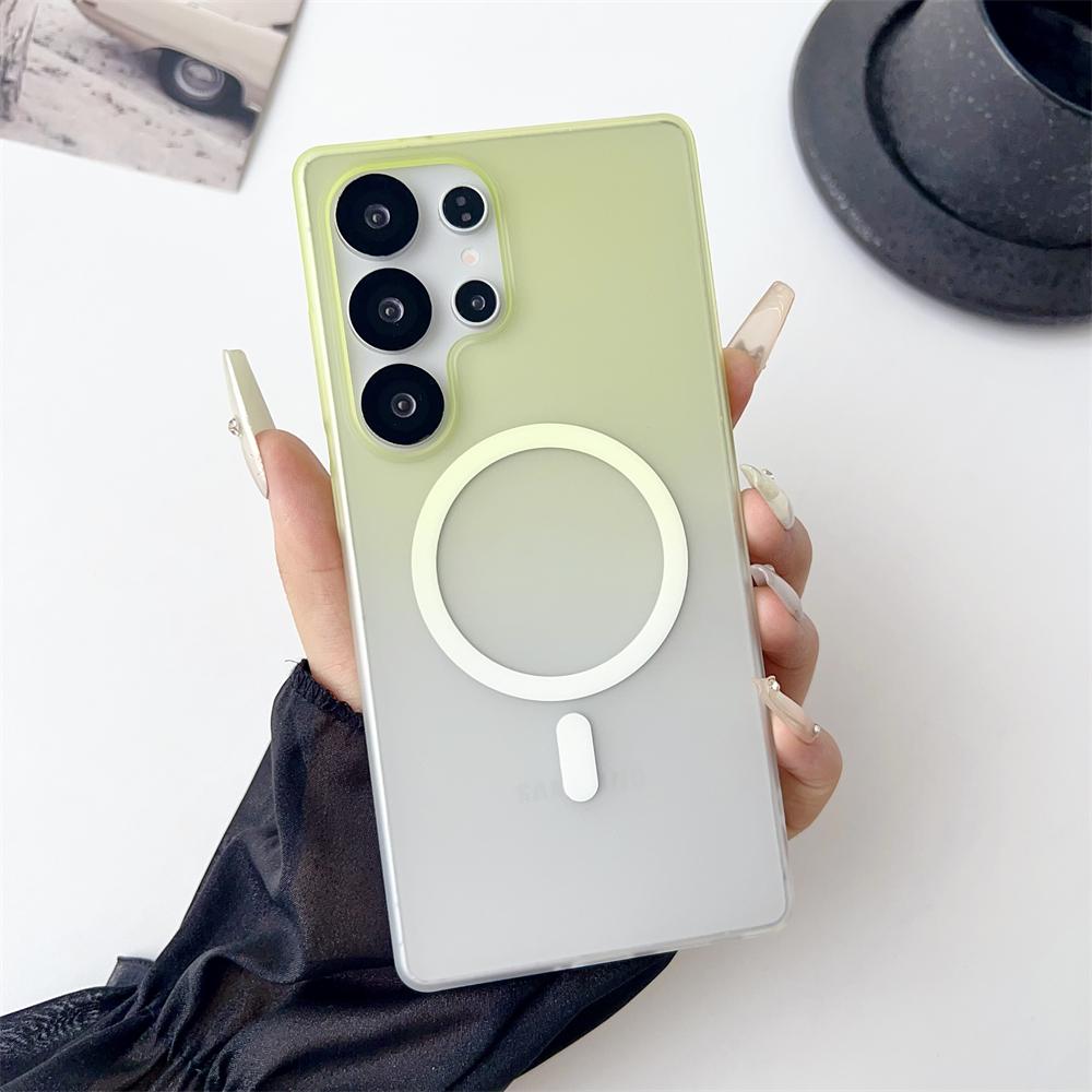 

For Magsafe Magnetic Gradient Matte Case For Samsung Galaxy S26 S25 S24 S23 Ultra Plus FE A17 A56 A55 A16 Clear Bumper Cover Galaxy S26