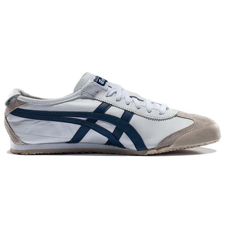 Onitsuka Tiger MEXICO 66 Leather Lightweight Low top Casual Shoes Unisex White Blue D4J2L-0158