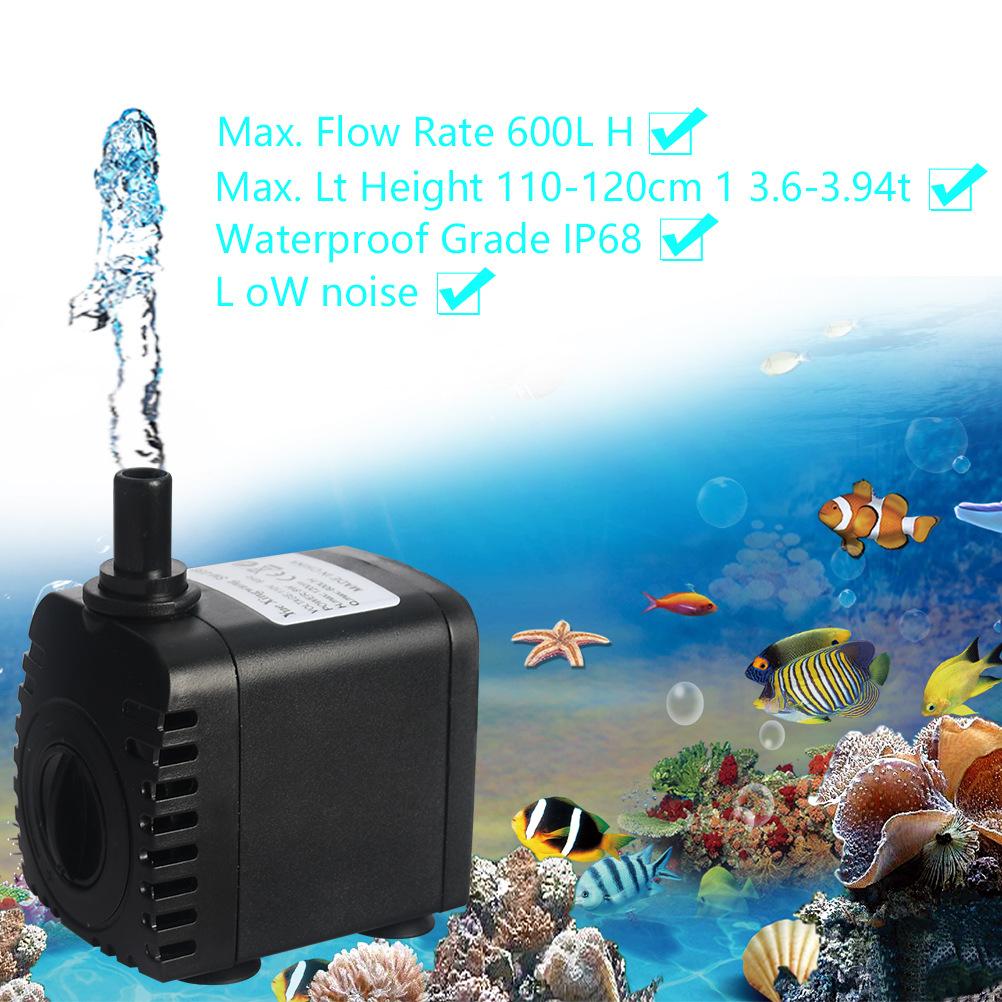 Classic 600L/H 8W Submersible Water Pump for Aquarium Tabletop Fountains Pond Water Gardens and Hydroponic Systems with 2 Nozzles AC110V