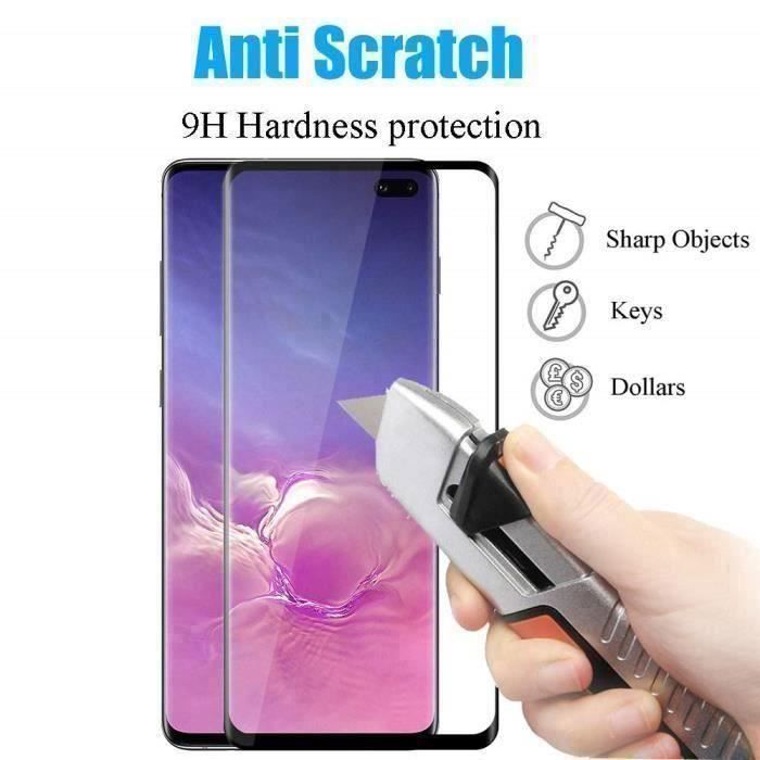 Jec verre trempé samsung galaxy s10, protection ecran vitre film protection pour samsung galaxy s10 couverture complète