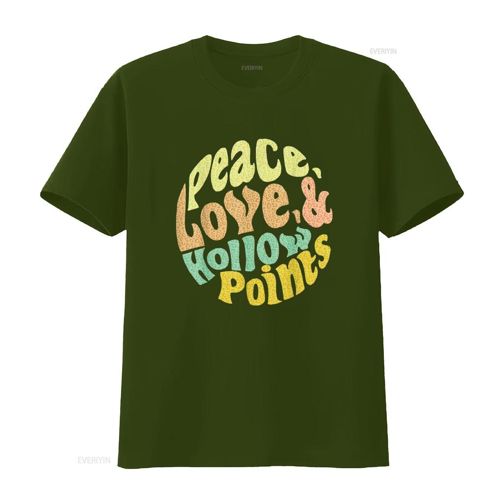 Mens Peace Love And Hollow Points T Shirt Black X Large Vintage Washed Slightly Versatile Stylish Homme Designer Clothes