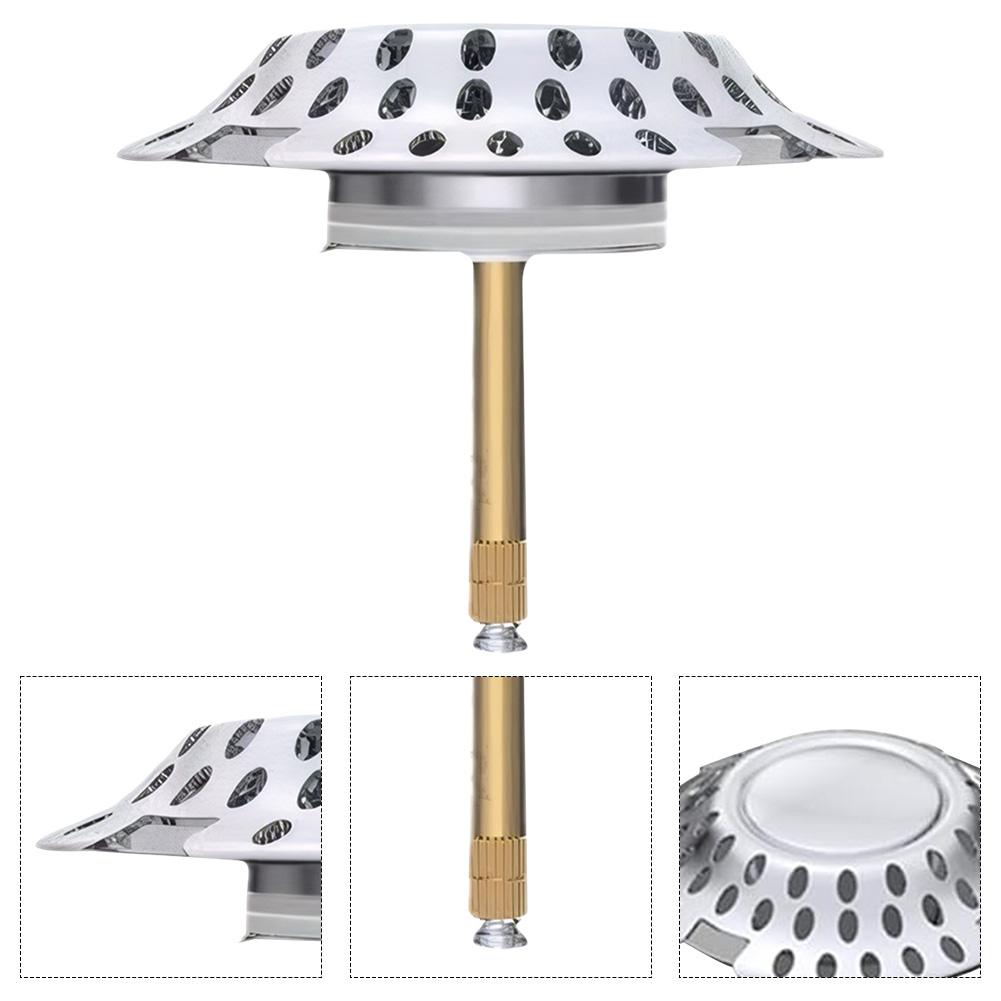 Badewannenstöpsel mit doppeltem Filtersystem Pop-Up Wannenabfluss Haarfänger Haarstopper Fänger für 1,57 bis 2,2 Zoll Wannenabflussloch