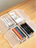 1/2/4Pack Transparent Pencil Organizer Box, Large Capacity Desk Storage for Art Supplies, Brushes Pens Markers, Simple Tool Case