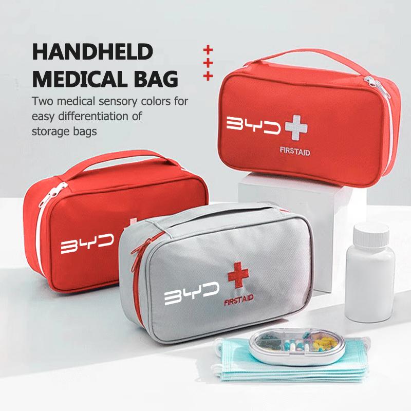 First Aid Medicine Storage Bag Outdoor Home Travel Medical Kit For BYD M6 G3 G5 T3 F3 F0 S6 S7 E5 E6 L3 Tang Yuan