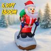 5.91FT Inflatable Skiing Santa Claus Toy Yard Lawn Party Decoration Festive Gift Christmas Supplies Home Ornament LED Light