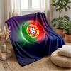 Portugal Football Printed Flannel Blanket Skin Friendly Warm Decorative Throw for Indoor Couch Bed Daily Use