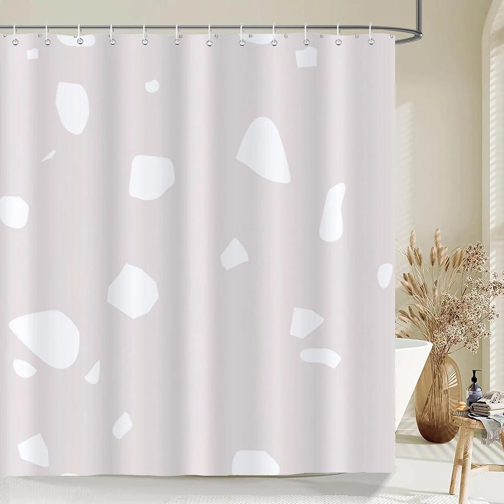 Modern Nordic Mosaic Pattern Shower Curtains Bathroom Polyester Bath Curtains Printing Shower Curtain Decor With Hooks Curtain