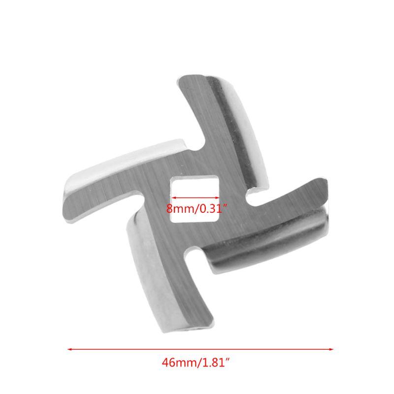 Set da 3 pezzi Coltello Tritacarne Lama a Croce Acciaio Inossidabile Antiruggine 4 Lame Foro Quadrato Parti Accessori Tritacarne